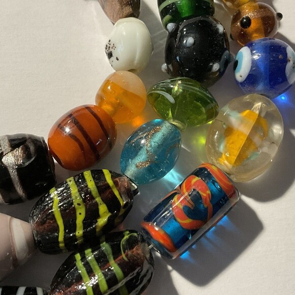 Mixed Loose Beads 50 pc Jewelry Making Artisan Murano Lampwork Glass Stone - Picture 4 of 9